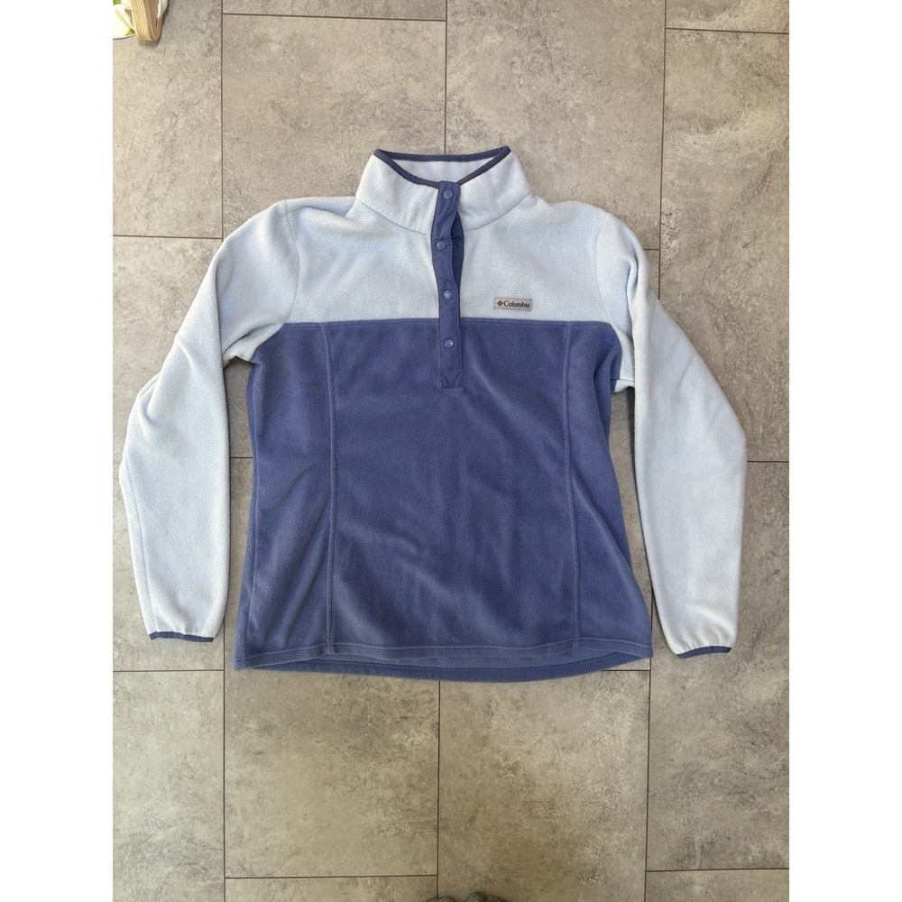 Columbia Women's XL Color Block Fleece Quarter Button Pullover Cozy